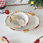 Retro Beaded Ceramic Dessert Bowl - Modomu