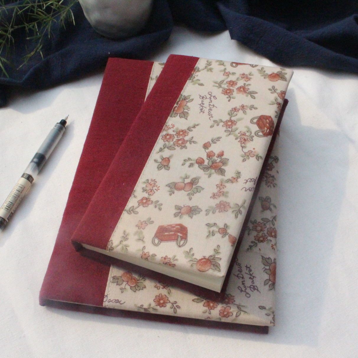 Fabric Diary Grid Notebook - Modomu