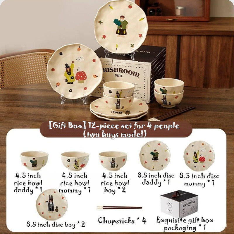 Family Cartoon Ceramic Tableware - Modomu
