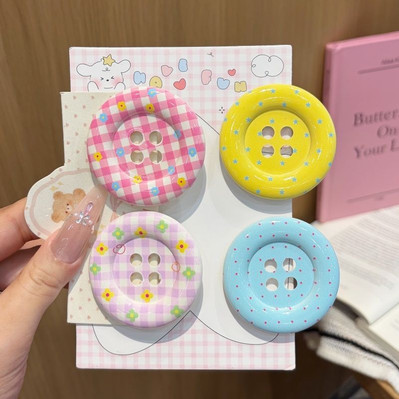 Giant Button Hair Clips