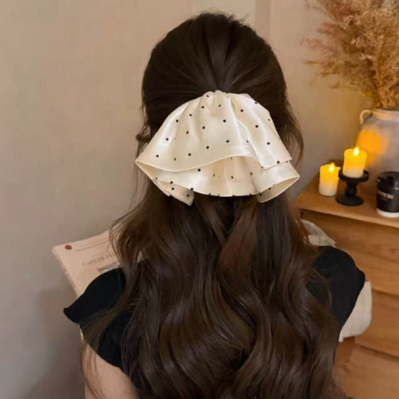 Satin Ruffle Ponytail Clip