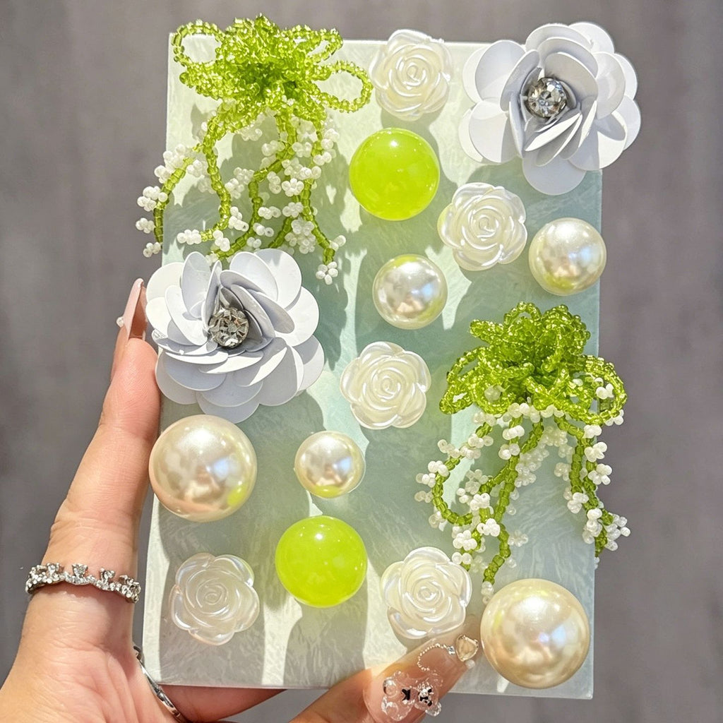 Beaded Bow Camellia Charms