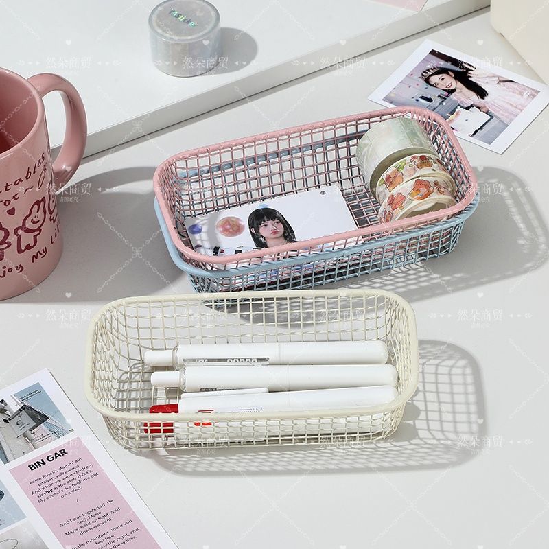Desktop Wire Storage Basket Organizer