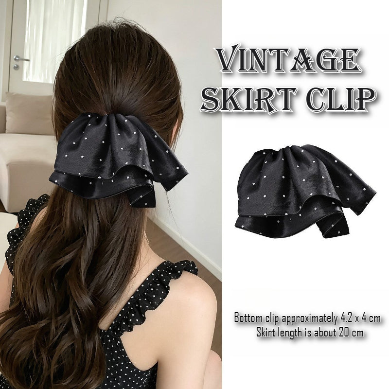 Satin Ruffle Ponytail Clip