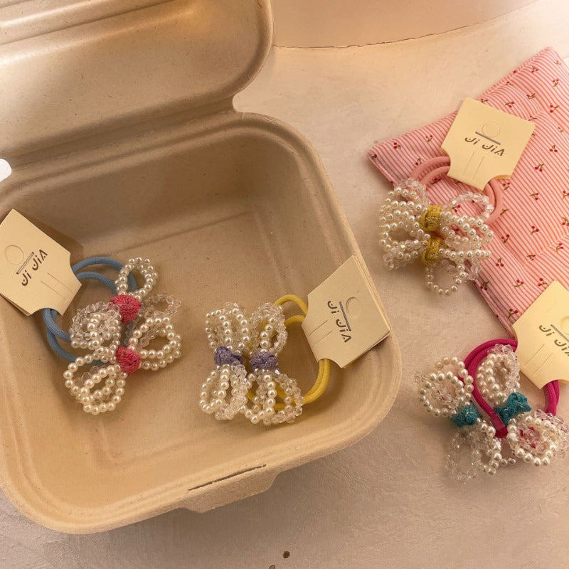 Pearl Bow Elastic Hair Rope - Modomu