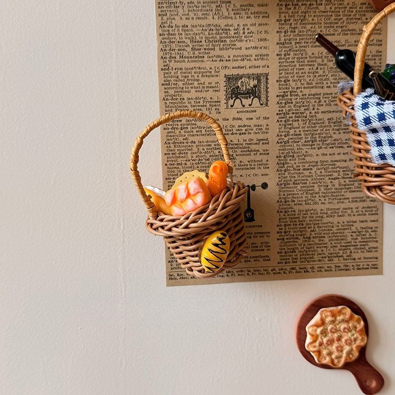 Mini Rattan Picnic Basket Magnet