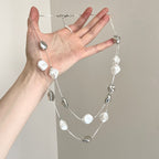Irregular Long Beaded Necklace - Modomu