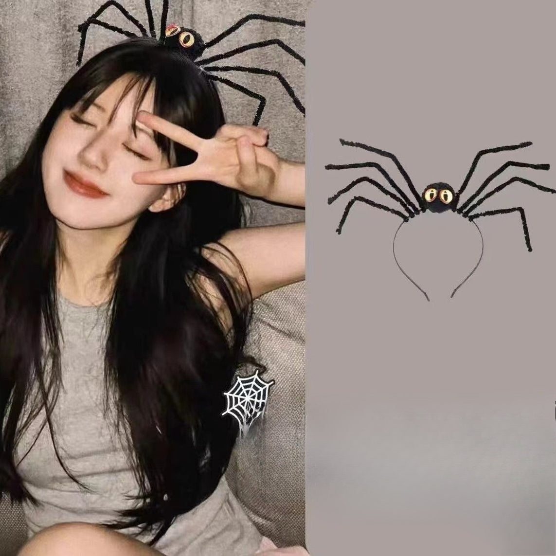 Giant Fuzzy Spider Headband