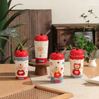 Ceramic Mug With Lid Straw