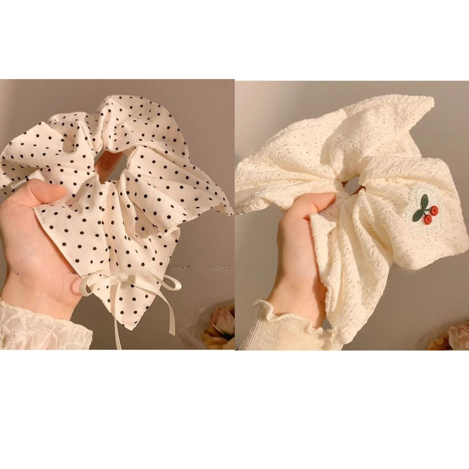 Plaid Hair Scrunchie Scarf Set - Modomu