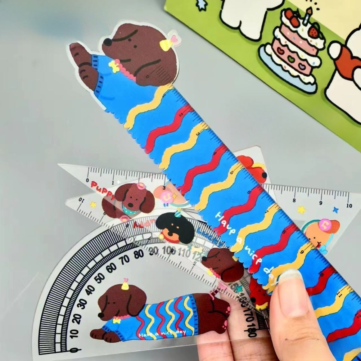 Cartoon Dog Acrylic Ruler Set - Modomu