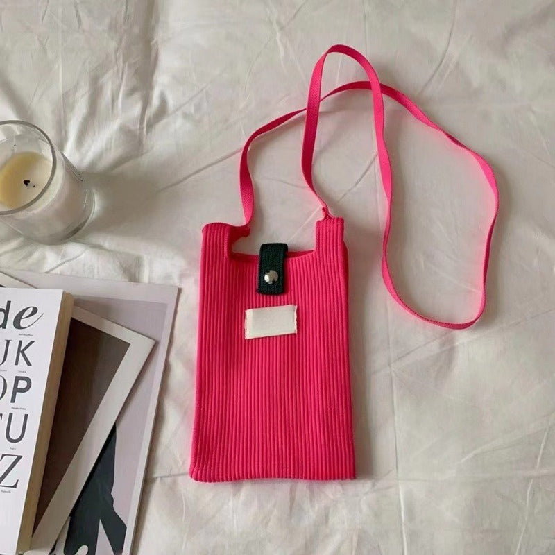 Ribbed Knit Phone Pouch