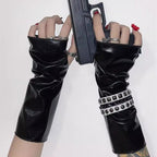 Metallic Arm Sleeve Gloves