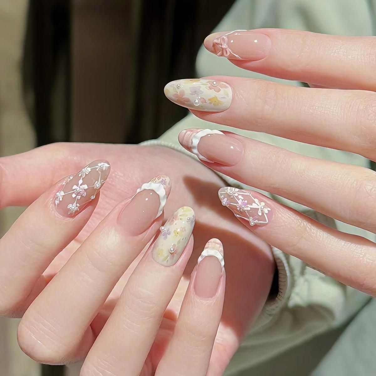 Handmade French Almond Nail Set - Modomu