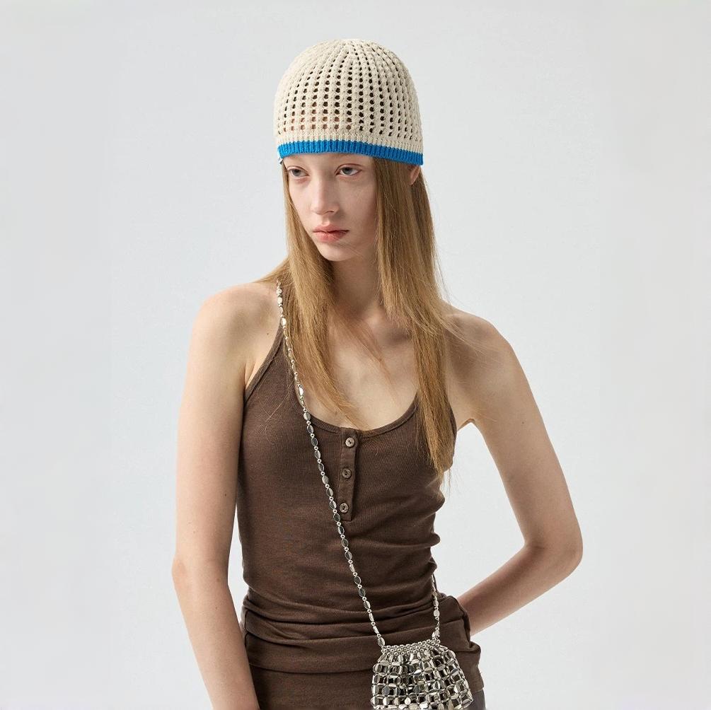 Knit Hollow Beanie Hat