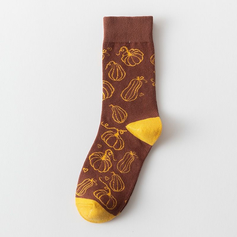 Autumn Pumpkin Crew Socks