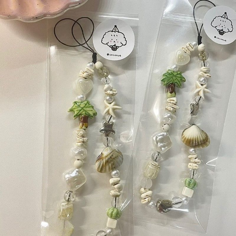 Shell Beaded Phone Wrist Lanyard