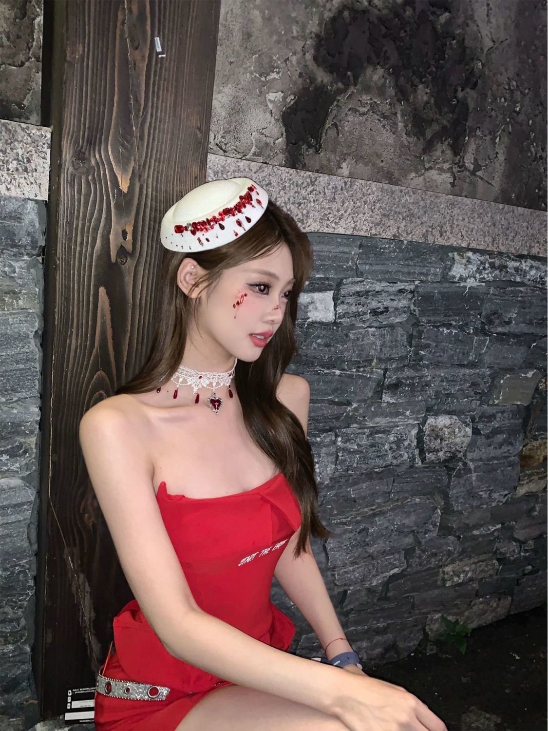 Blood Drop Gem Fascinator