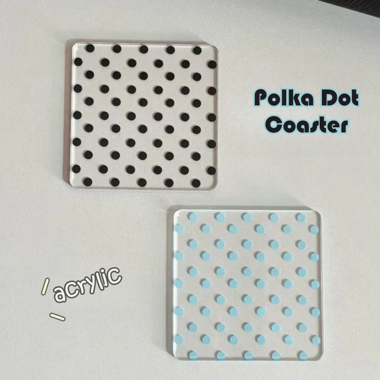 Retro Acrylic Square Drink Coaster