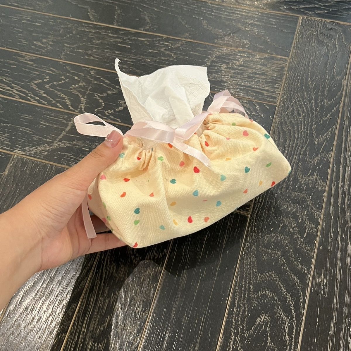 Polka Dot Drawstring Tissue Bag - Modomu