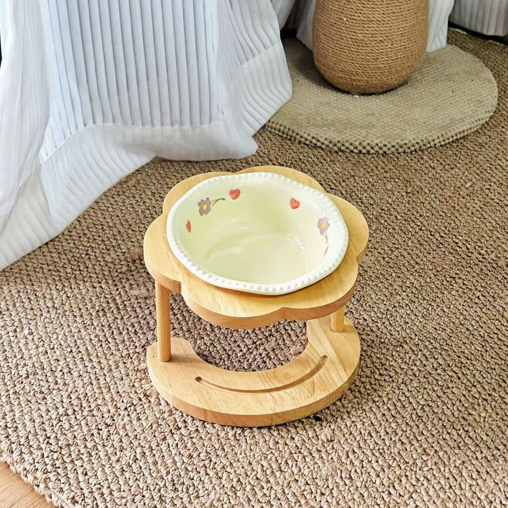 Ceramic Cat Bowl Elevated Stand