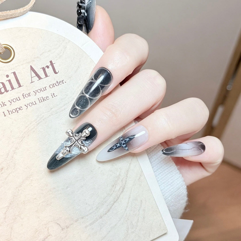 Gothic Smoke Cross Press-on Nails