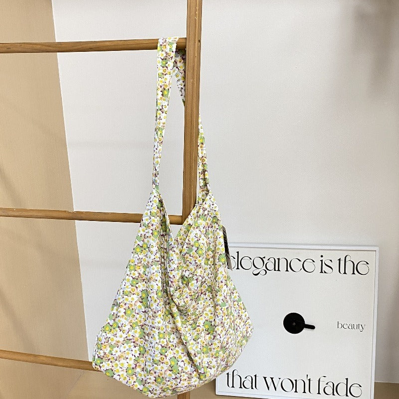 Printed Canvas Slouch Tote