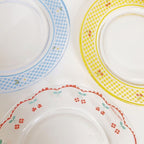 Cherry Gingham Rim Dessert Plate