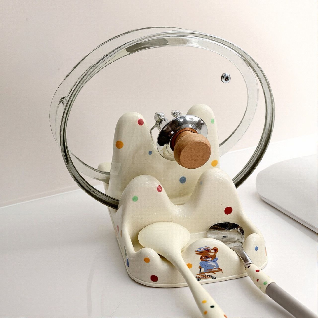 Polka Dot Pot Lid Rack