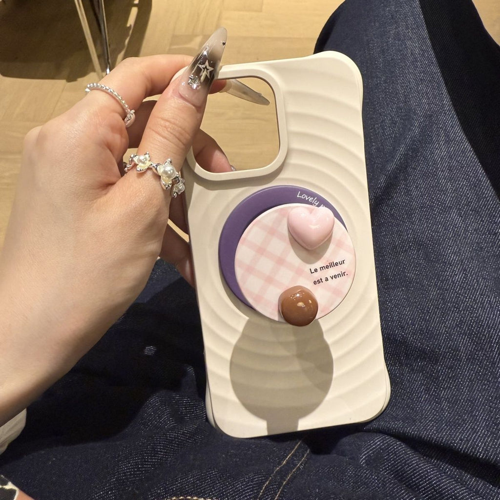 Gingham Heart Magnetic Grip