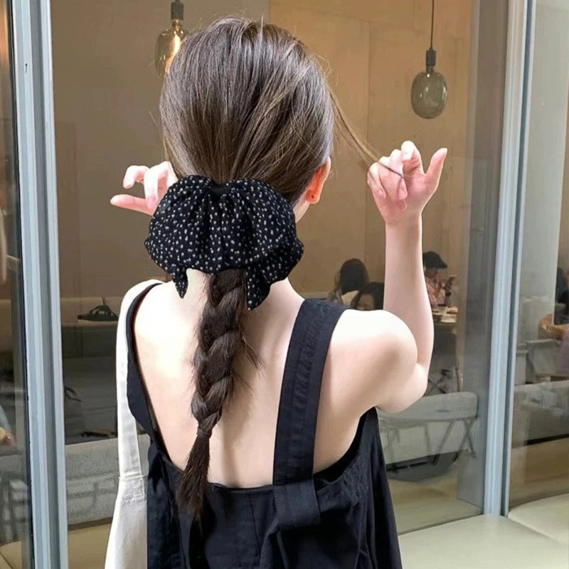 Black Polka Dot Bow Hair Clip