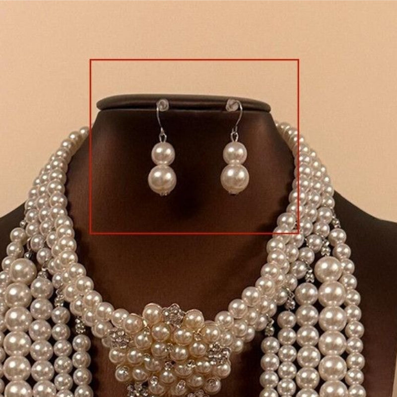 Layered Beaded Necklace Earring Set - Modomu