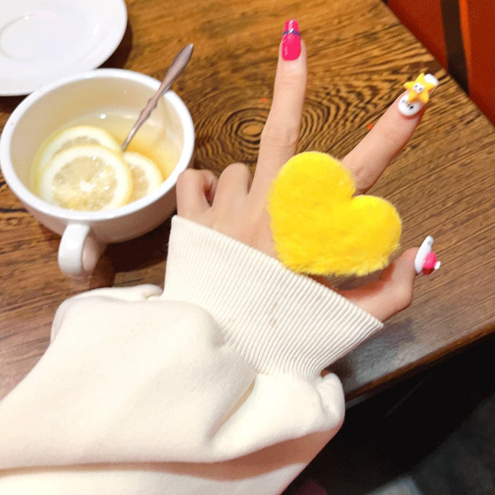 Adjustable Heart Plush Ring - Modomu