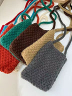 Popcorn Knit Phone Crossbody Bag