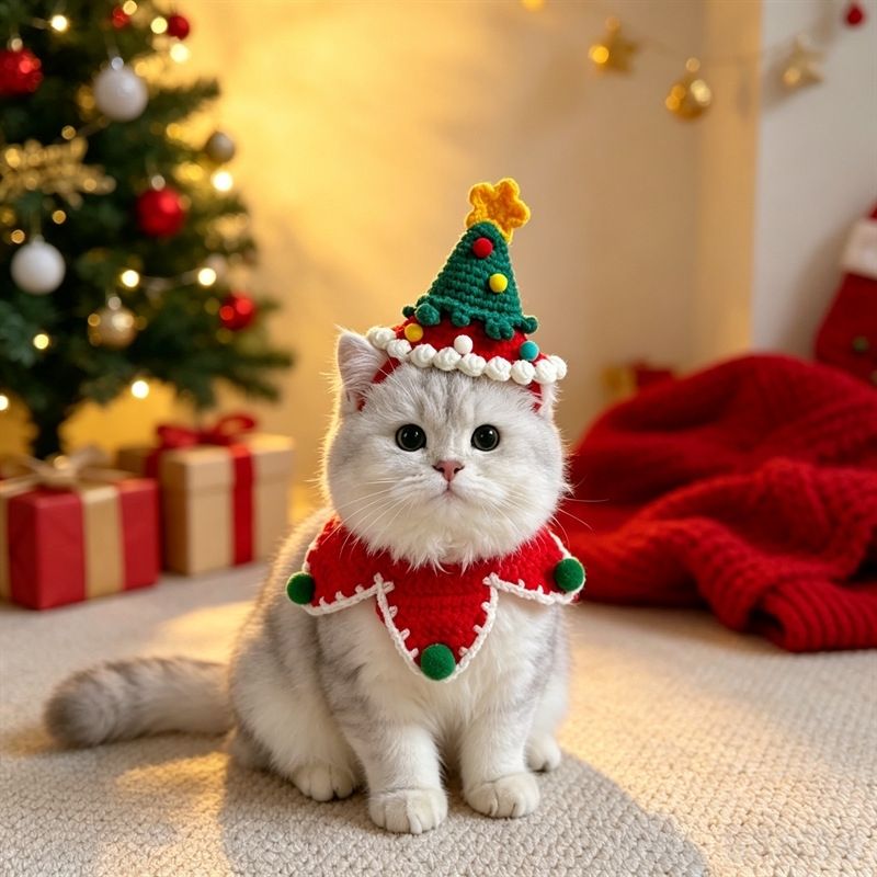 Christmas Tree Pet Hat Set