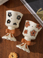 Bow Flower Ceramic Goblet Mug - Modomu