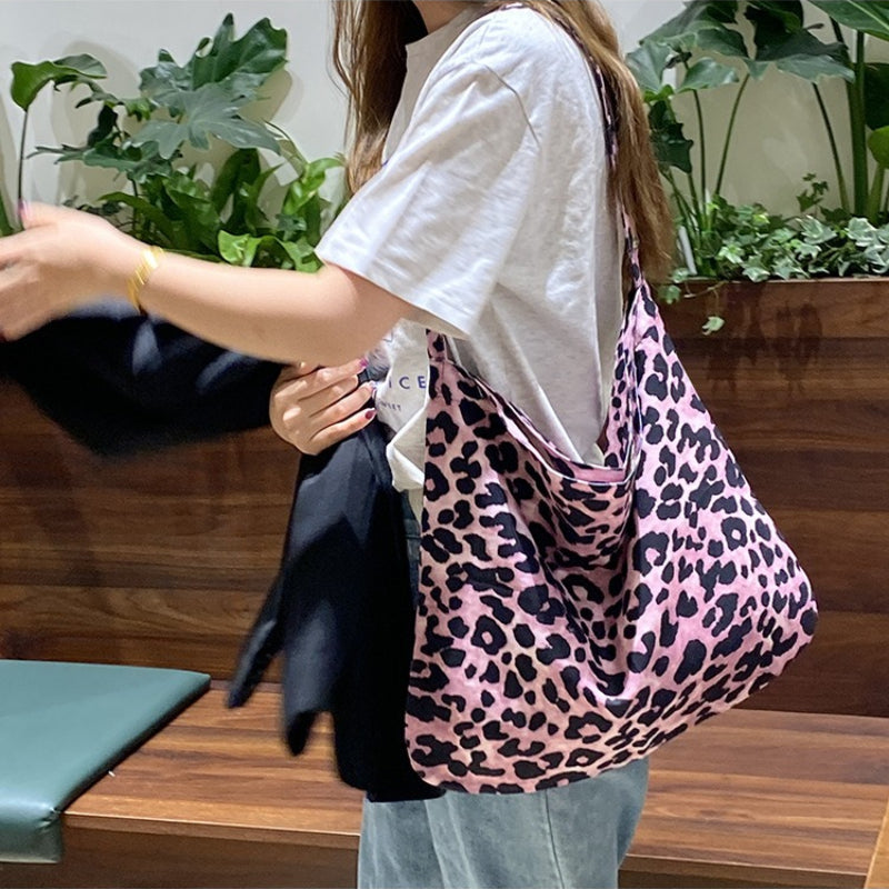 Candy Leopard Slouch Tote