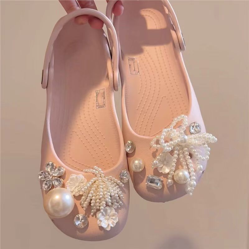 Pearl Bow Shoe Charms