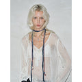 Braided Denim Streamer Necklace - Modomu