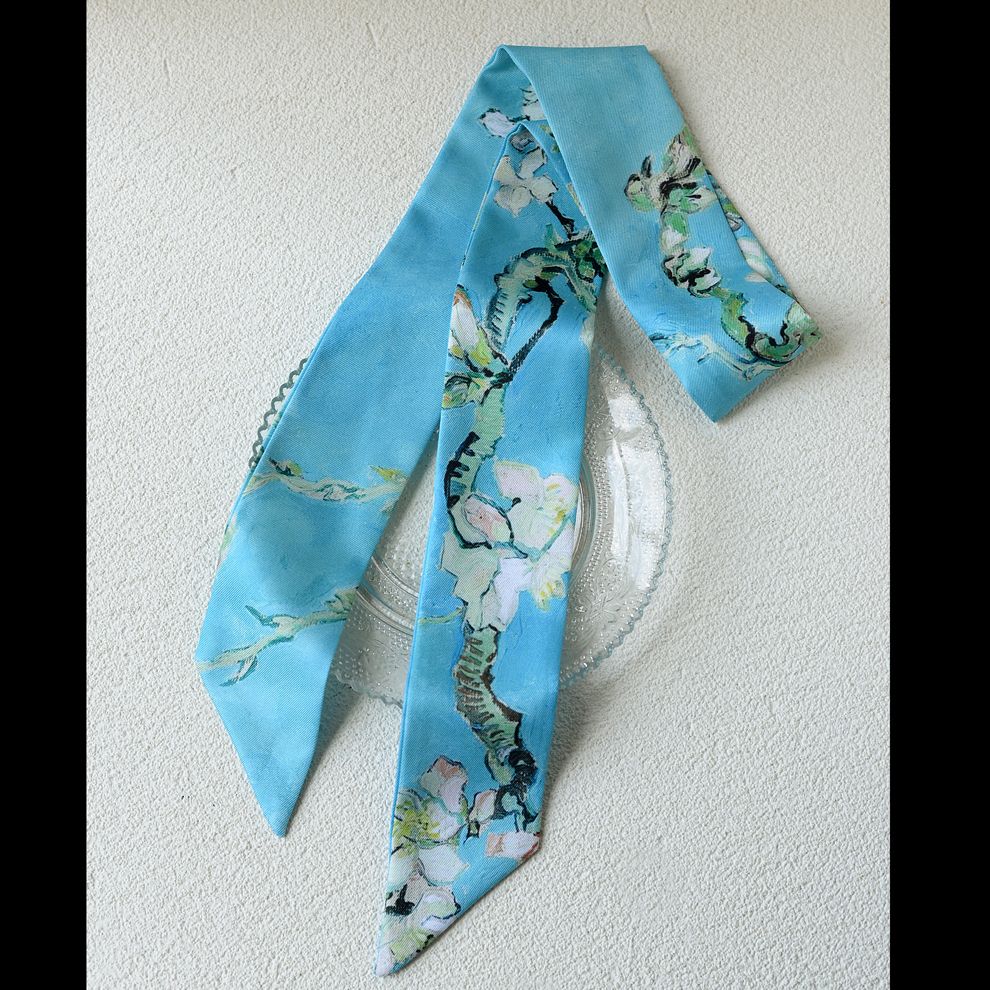 Art Print Narrow Silk Tie