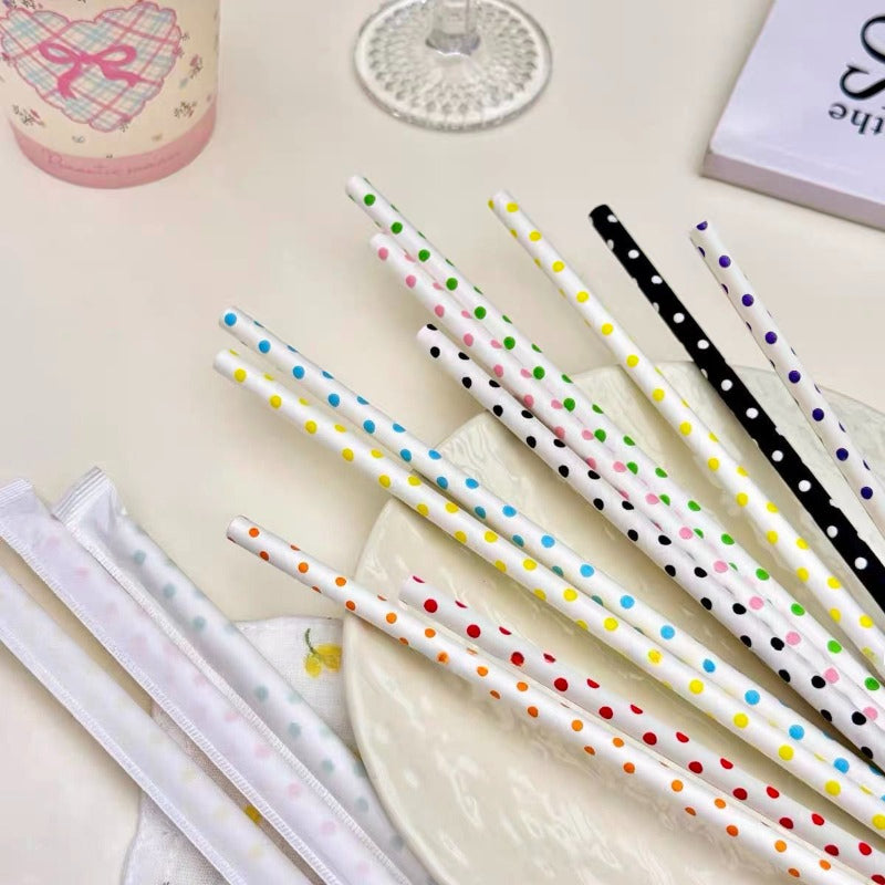 Polka Dot Paper Straws
