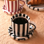 Hand-Painted Striped Ceramic Mug