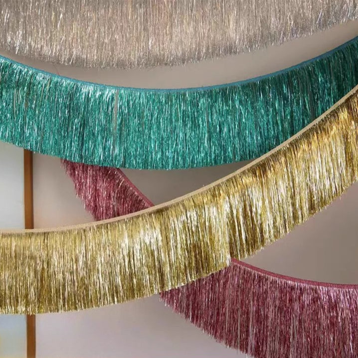 手工加密加厚雨丝帘拉花流苏儿童生日派对开业周年舞台背景墙装饰