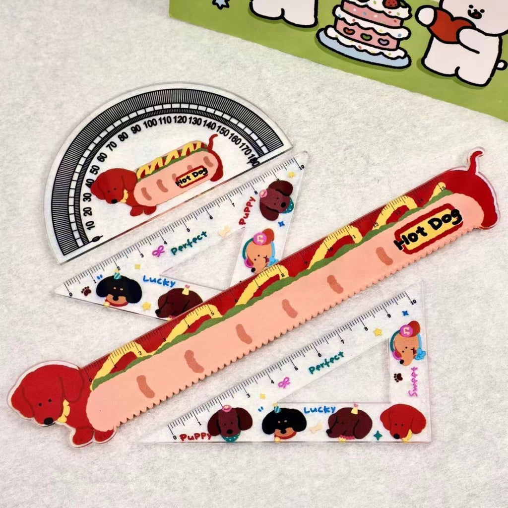Cartoon Dog Acrylic Ruler Set - Modomu