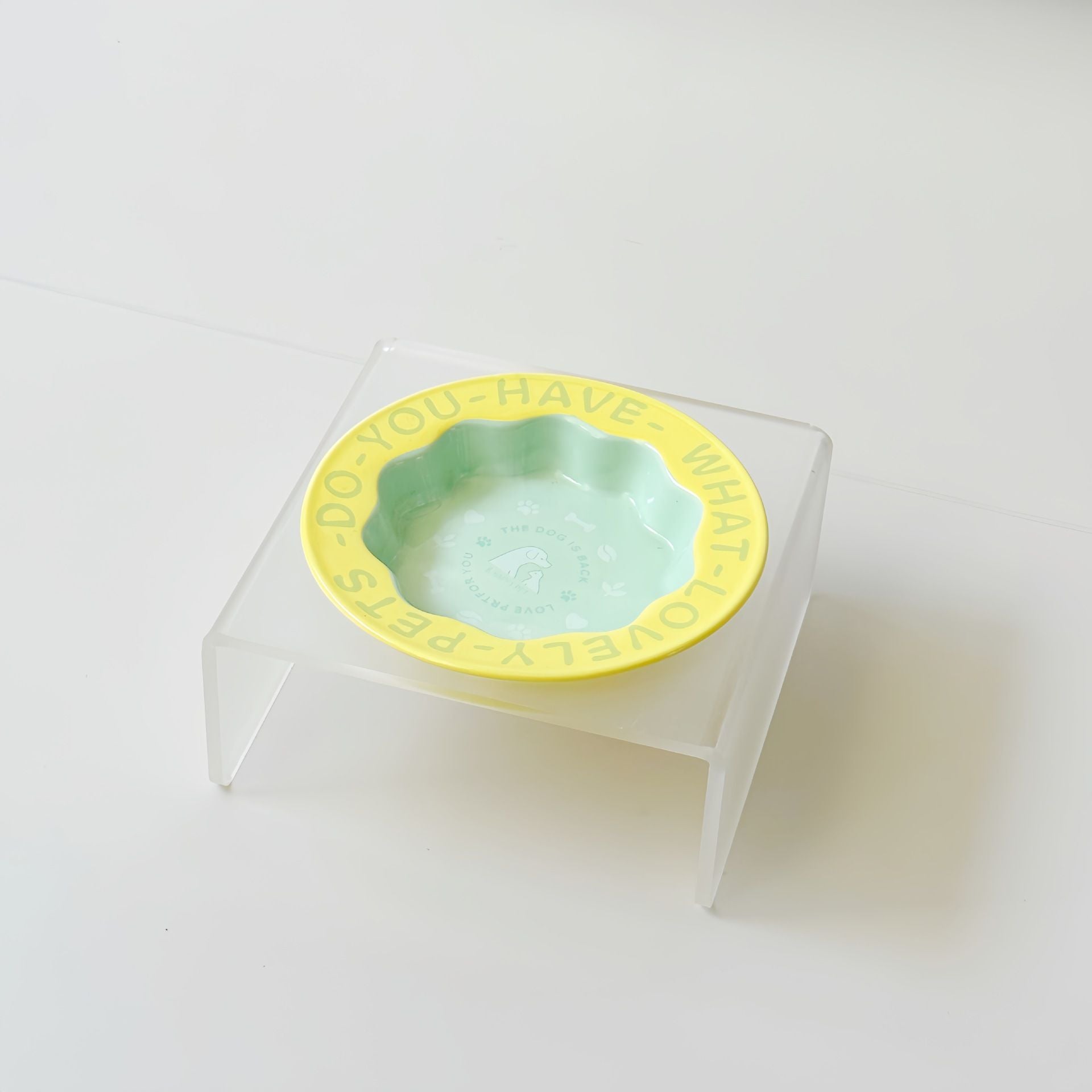 Ceramic Cat Bowl With Stand