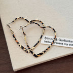 Retro Leopard Heart Earrings