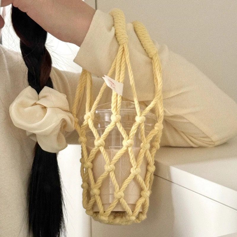 Handwoven Mesh Cup Carrier