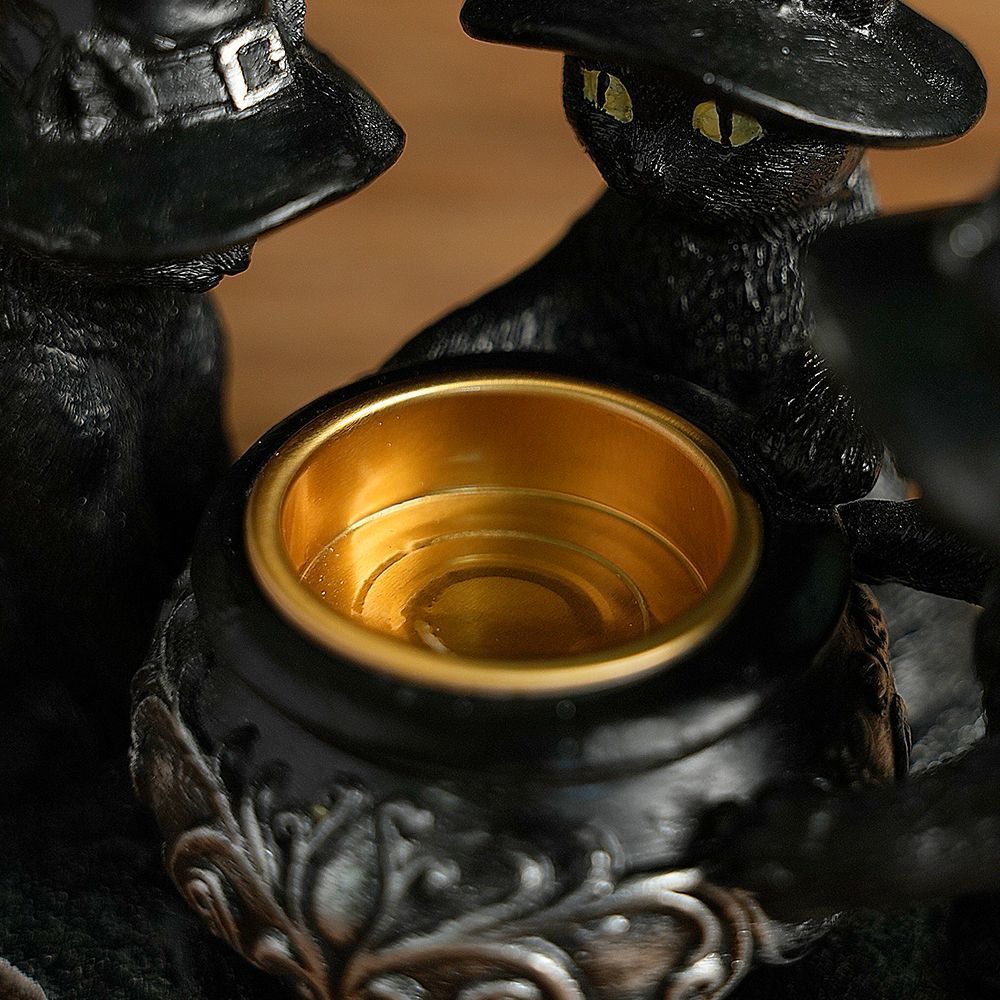 Witch Cat Cauldron Holder