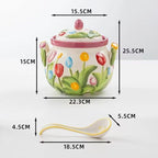 Embossed Floral Condiment Jar