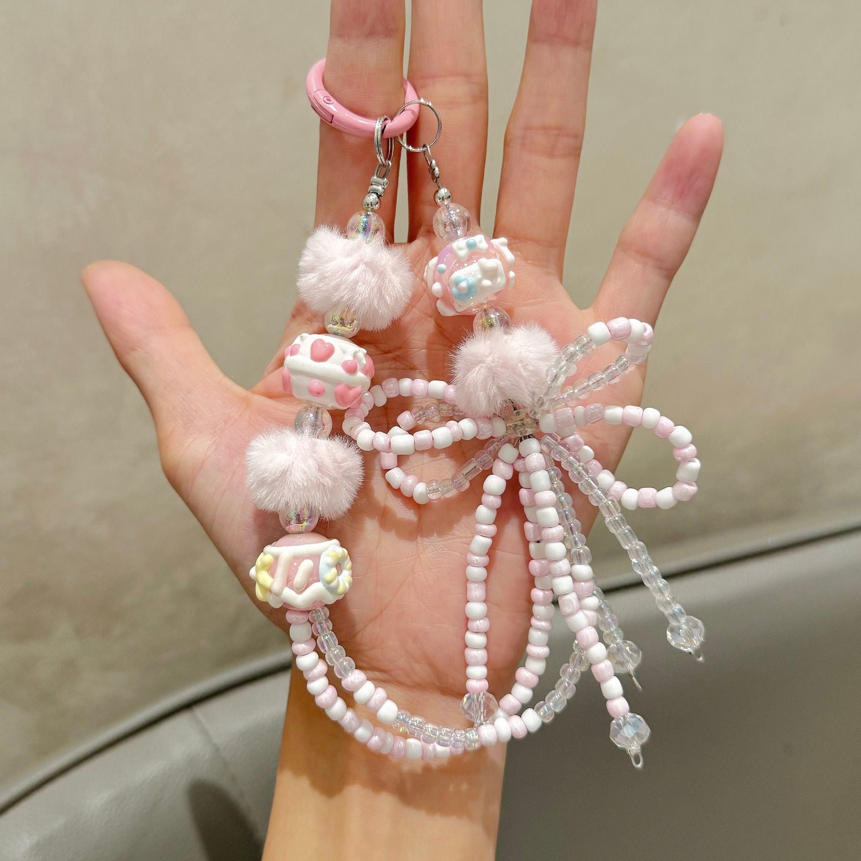 Beaded Phone Lanyard With Bow